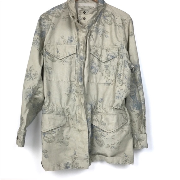 Chaps Vintage Floral Utility Jacket Sz L - Picture 2 of 8